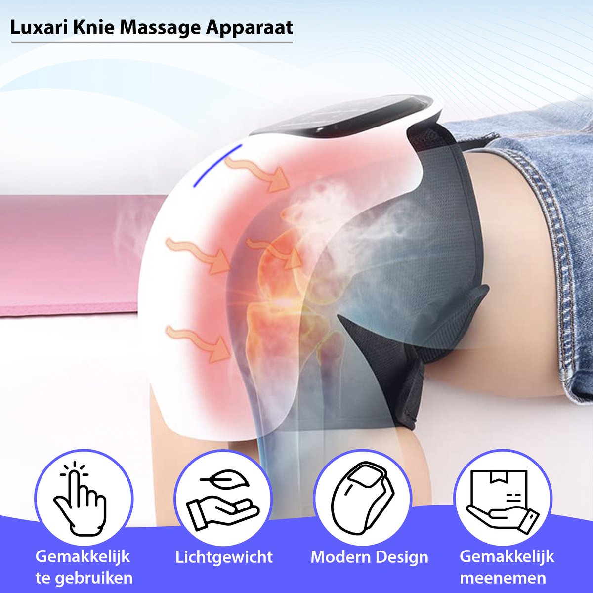 Luxari - Knie Massage Pro - Infrarood massage - Warmte - Verstelbaar - Aanbevolen door fysio´s