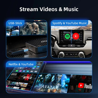 Roadcast Pro™ | Draadloos Netflix, Youtube en Spotify Streamen