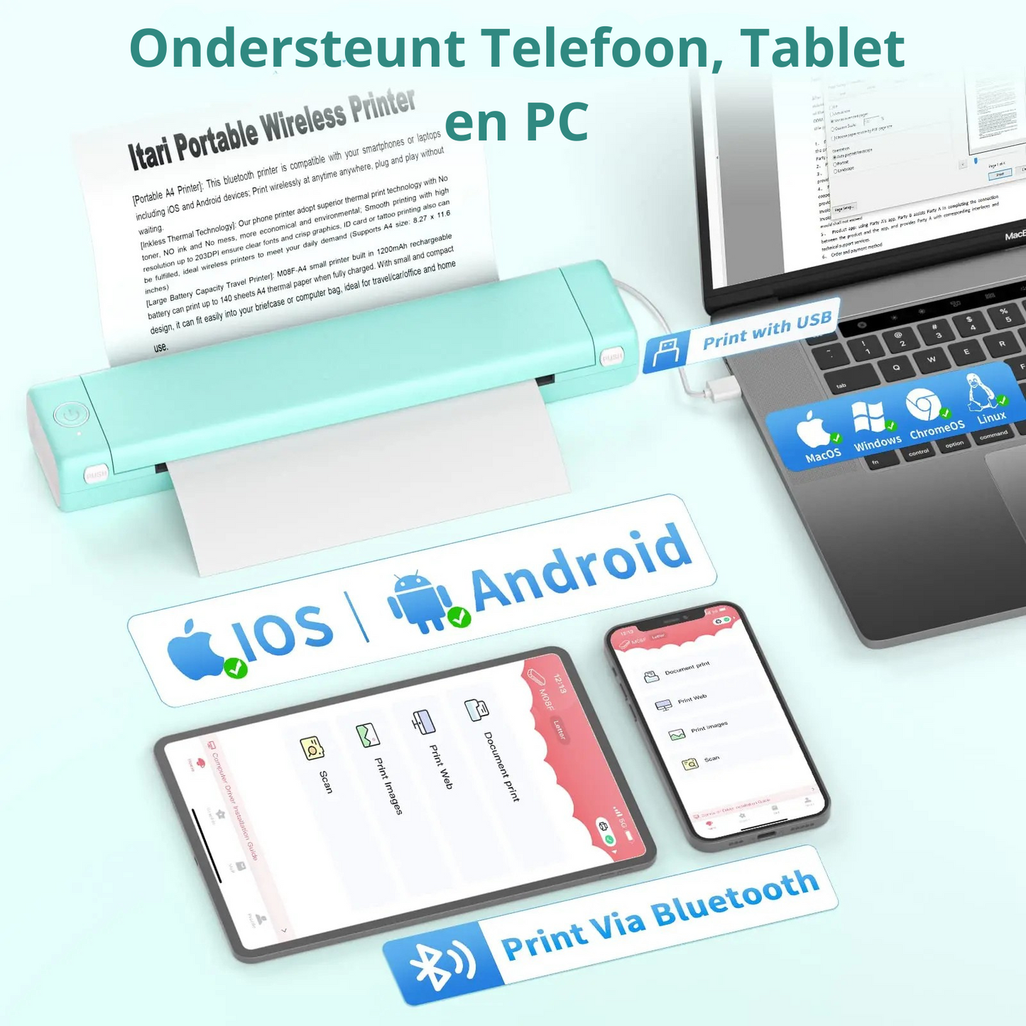 PocketPrint Pro™ | Draagbaar Printen, Nooit Meer Inkt Nodig
